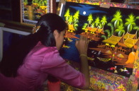 woman making art